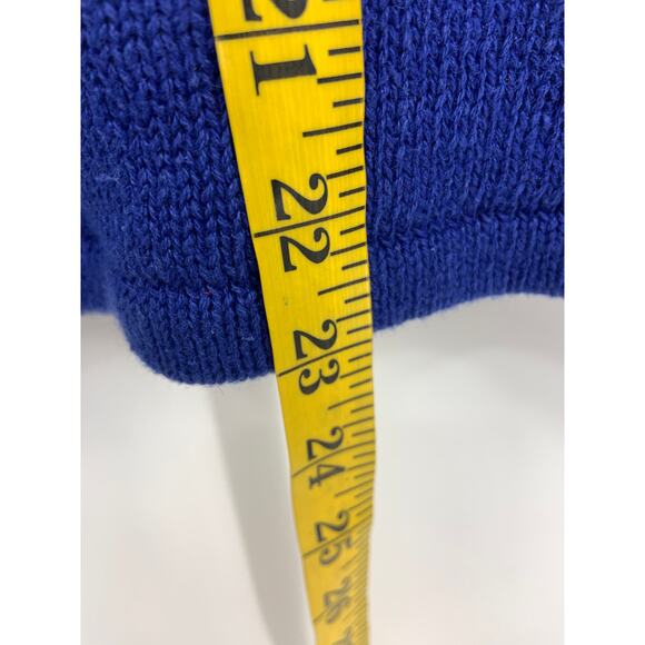 Bryn Connelly Hand Embroidered Cotton Blend Blue Holidays Vest Size L - Picture 5 of 5